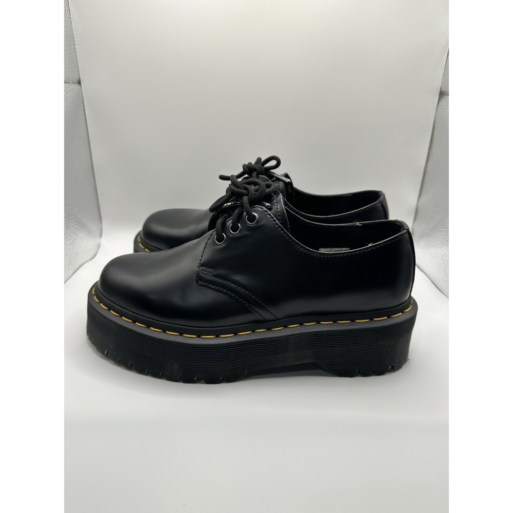 Dr. Martens Oxford Shoes Womens 7 Mens 6 US 1461 Quad Black Leather Platform - Picture 3 of 9
